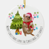 Ornement en céramique de Noël Quokka sur mesure (Devant)