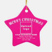 Ornement en céramique de Noël rose étoile (Dos)