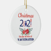 Ornement en céramique de Noël vacciné 2021 (Droite)