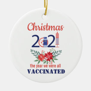 Ornement en céramique de Noël vacciné 2021