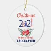 Ornement en céramique de Noël vacciné 2021 (Gauche)