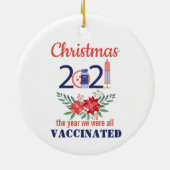 Ornement en céramique de Noël vacciné 2021 (Dos)