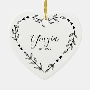 Ornement en céramique de Noël Yiayia Année de créa