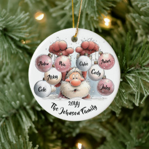 Ornement en céramique de Père Noël personnalisé da