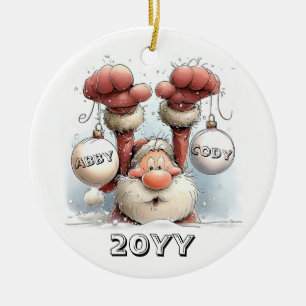 Ornement en céramique de Père Noël personnalisé da