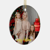 Ornement en céramique de photo de famille - Script (Droite)