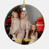 Ornement en céramique de photo de famille - Script (Dos)