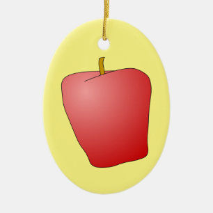Ornement en céramique de pomme rouge