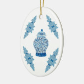 Ornement en céramique de pot de gingembre bleu Noë (Gauche)