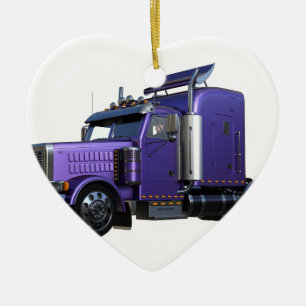 Ornement En Céramique De pourpre camion de remorque métallique de