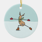 Ornement en céramique de rennes de danse mignonne (Devant)