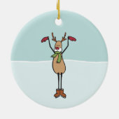 Ornement en céramique de rennes de danse mignonne (Dos)