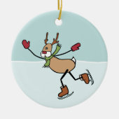 Ornement en céramique de rennes de danse mignonne (Devant)