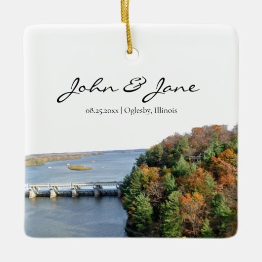 Ornement en céramique de Rock Illinois State Park (Devant)