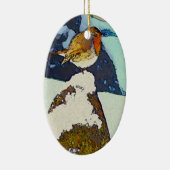 Ornement en céramique de rouge-gorge (Droite)