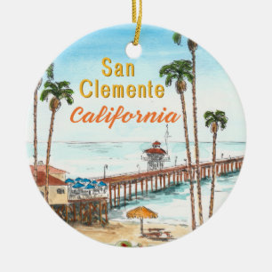 Ornement en céramique de San Clemente Californie