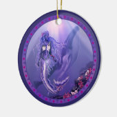 Ornement en céramique de sirène de mer violet (Gauche)