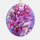 Ornement en céramique de sirène de mer violet (Gauche)