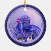 Ornement en céramique de sirène de mer violet (Dos)