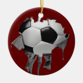 Ornement en céramique de soccer tordu (Devant)