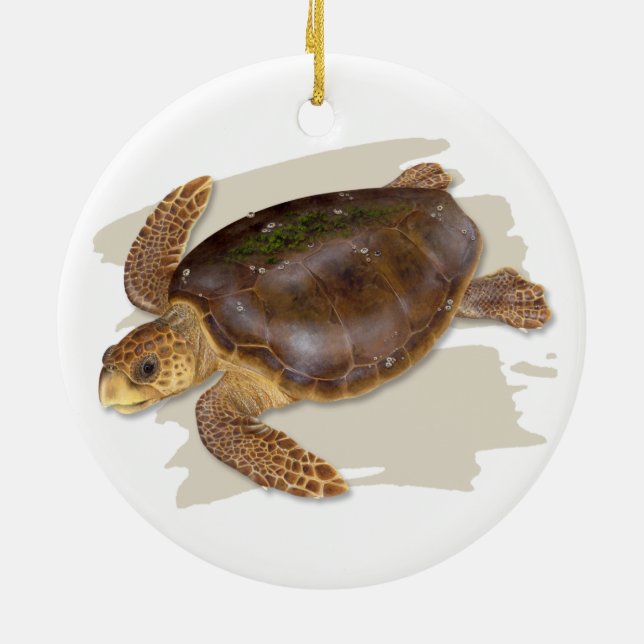 Ornement en céramique de tortue de mer d'imbécile (Dos)