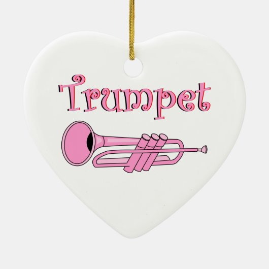 Ornement en céramique de trompette rose (Dos)