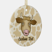 Ornement en céramique de vache surpris (Droite)