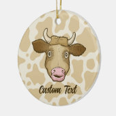 Ornement en céramique de vache surpris (Gauche)