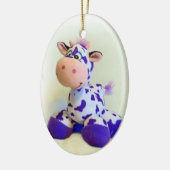 Ornement en céramique de vache violette (Gauche)