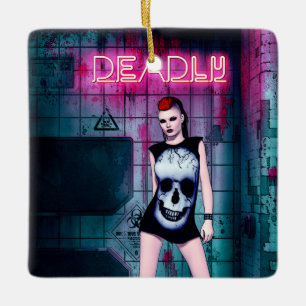 Ornement En Céramique Deadly Gothic Girl