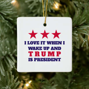 Ornement En Céramique Décor de l'arbre de Noël TRUMP
