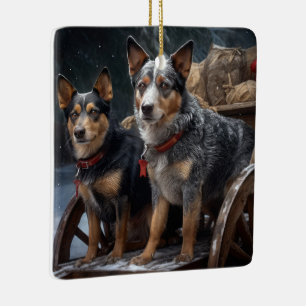 Ornement En Céramique Décor de Noël australien Snowy Sleigh