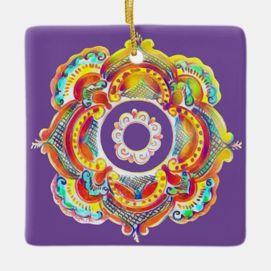 Ornement En Céramique Décor traditionnel ukrainien (Devant)