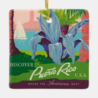 Ornement En Céramique Découvrez Porto Rico Vintage voyage Art