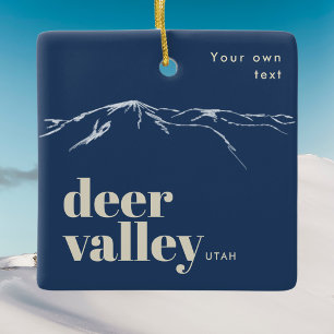 Ornement En Céramique Deer Valley Utah montagne griffonnée