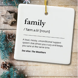 Ornement En Céramique Définition de famille Décor de Noël Garde vacances