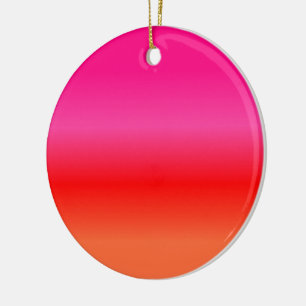 Ornement En Céramique Dégradé rose, rouge et orange