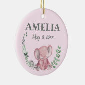 Ornement en céramique d'éléphant rose (Droite)