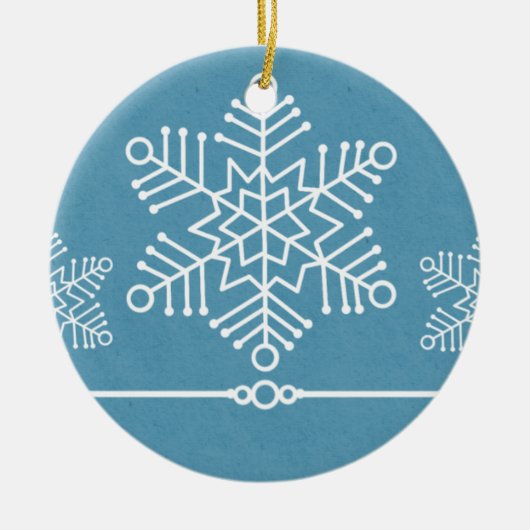 Ornement En Céramique Délicat Snowflakes Round Ornament (Devant)