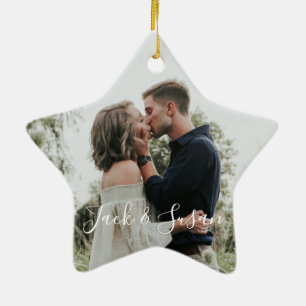 Ornement En Céramique dernier noël comme M. et Mlle noël Ceramic Or