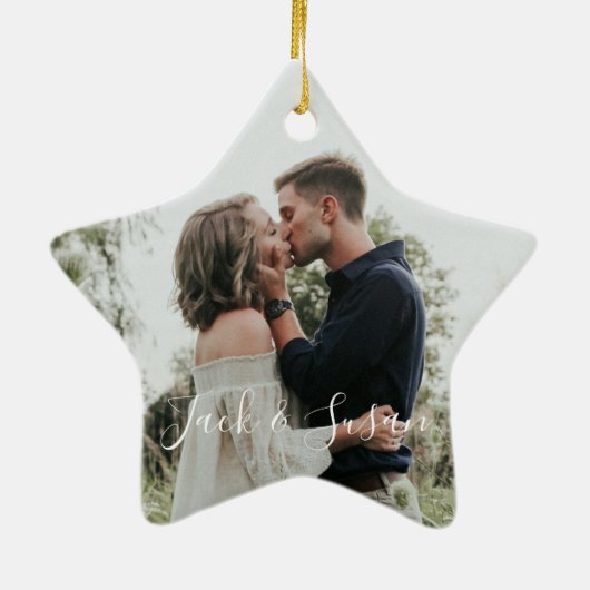 Ornement En Céramique dernier noël comme M. et Mlle noël Ceramic Or (Dos)