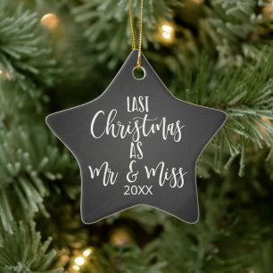 Ornement En Céramique derniers noël comme M. et Mlle Noël