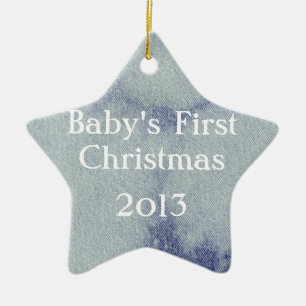 Ornement En Céramique Design Denim Washed #1 à Emporio Moffa