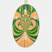 Ornement En Céramique Design vert jaune. (Gauche)