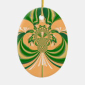 Ornement En Céramique Design vert jaune. (Devant)