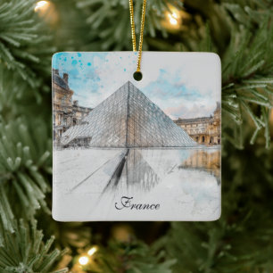 Ornement En Céramique Dessin aquarelle du Louvre Paris, France