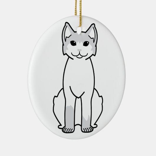 Ornement En Céramique Dessin de chat en polydactyle américain (Droite)