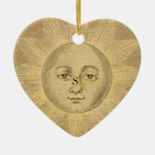 Ornement En Céramique Détail du soleil de la carte des boeufs antiques,