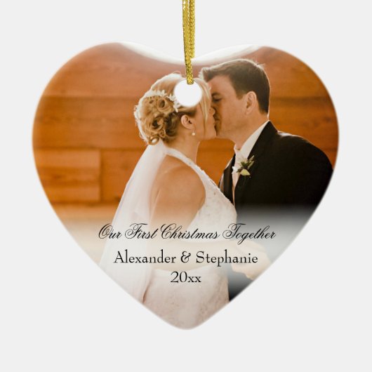 Ornement En Céramique Deux premiers Noël ensemble Keepsaké photo (Devant)