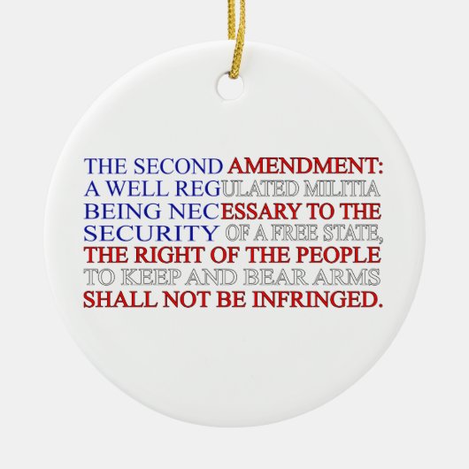 Ornement En Céramique Deuxième drapeau d'amendement (Devant)